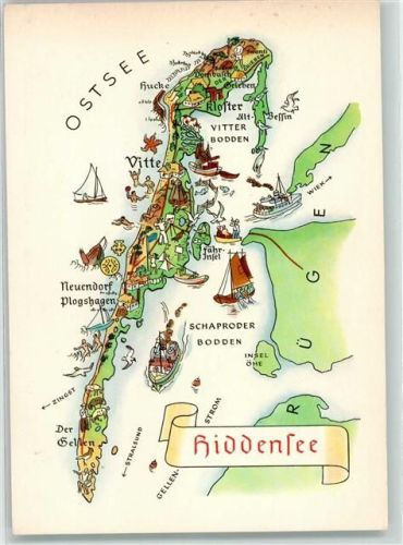 Insel Hiddensee Landkarte