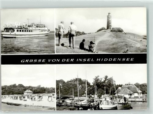Insel Hiddensee Seebäderschiff Leuchtturm Fischerboot