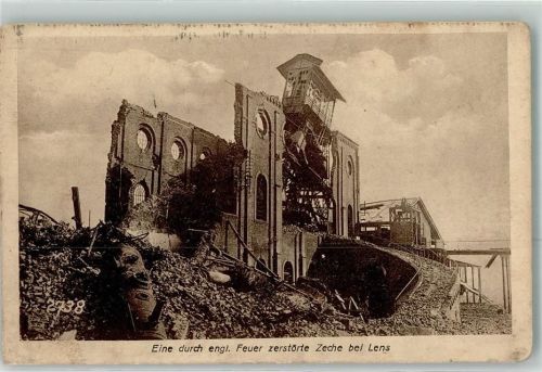Lens 1918 eine durch engl. Feuer zerstörte Zeche