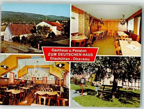 Glashütten Gasthaus Pension zum Deutschen Haus Oberems Gastraum Geweih Bank