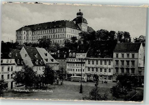 Weißenfels Karl-Marx-Platz mit Schloss Neu-Augustusburg