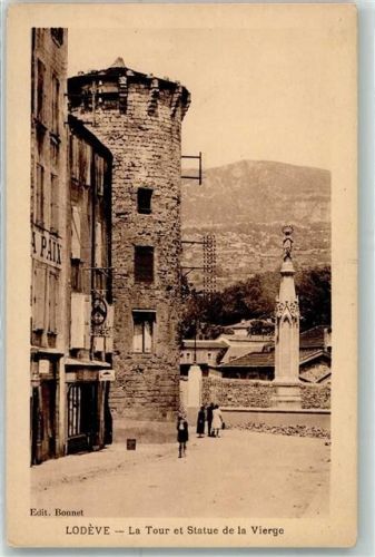 Lodeve la Tour et Statue de la Vierge