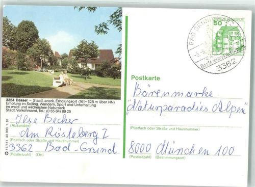 Dassel Erholungsort Wandern Sport Naturpark Bank Bärenmarke Naturparadies Alpen Gewinnspiel