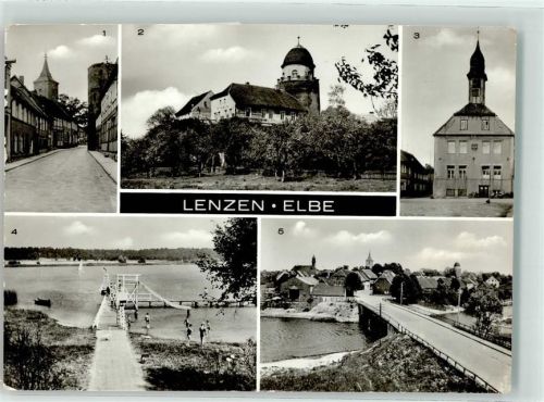 Lenzen Berliner Straße u. Stumpfer Turm Burg Rathaus Seebadeanstalt Am Seetor