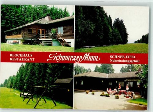 Prüm Blockhaus Restaurant Gasthaus Schwarzer Mann Naherholungsgebiet Schnee-Eifel