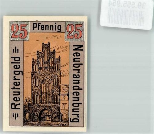 Neubrandenburg 1922 25 Pfennig Reutergeld