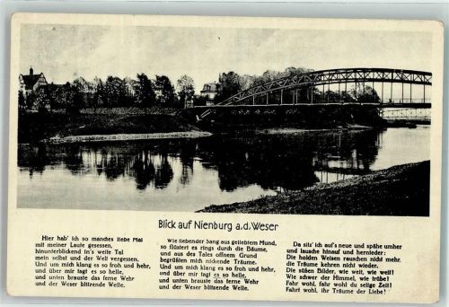Nienburg Blick auf die Stadt an der Weser Bahnpost Hannover Zug 166
