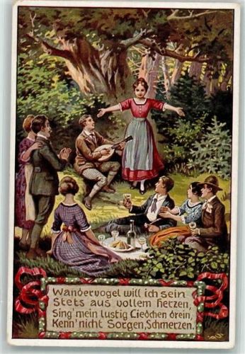 Volksliederkarten Nr. 85 Wandervogel will ich sein Gitarre Picknick VDA