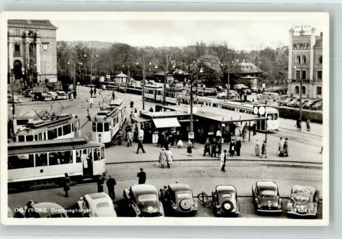Göteborg Straßenbahn Auto Oldtimer Drottningtorget