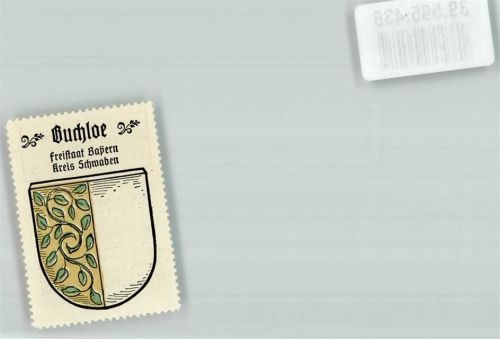 Buchloe Vignette Wappen Blätter Gold Grün Freistaat Bayern Kreis Schwaben