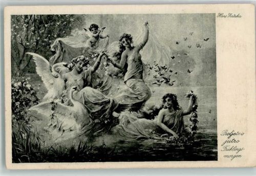 Frühlingsmorgen Erotik Schwäne W.R.B. & Co.