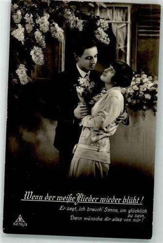 Frau Paar Spruch Wenn der weiße Flieder wieder blüht PM Nr.6270-3
