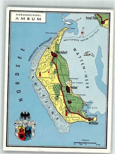 Amrum 1964 Landkarte