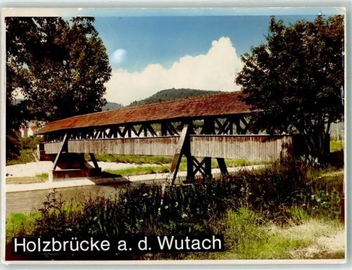 Tiengen Holzbrücke Wutach Foto Original aus Archiv eines Ansichtskartenverlags