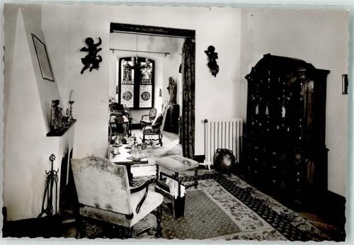 Kobern-Gondorf Schloss Liebieg Kaminzimmer Mobilar Antiquitäten Foto Original aus Archiv eines Ansichtskartenverlags Ort handschriftlich
