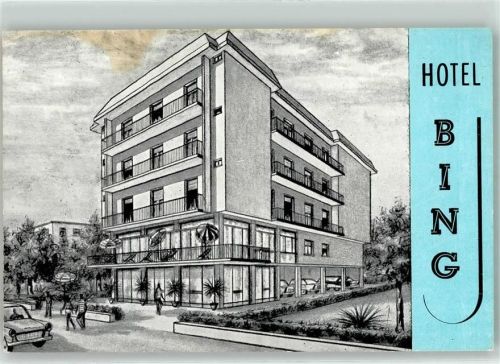 Rimini Hotel Bing Künstlerkarte/Lithographie