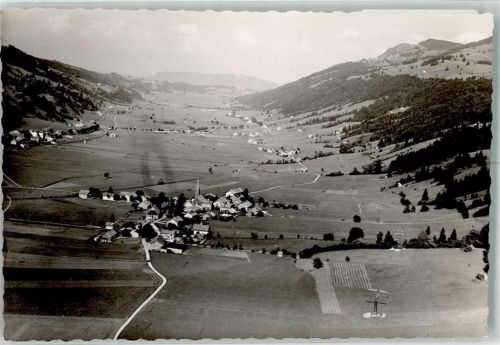Thalkirchdorf Fliegeraufnahme Kirche Ort handschriftlich Foto Original aus Archiv eines Ansichtskartenverlags