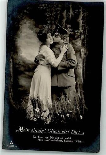 Frau Soldat Spruch Mein einzig Glück bist Du PM Nr.4358-4 Soldatenliebe 1922