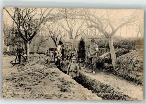 1915 K.D. Feldpoststation Nr. 101 14.6.15 Landw. Inf. Rgt. Nr. 36 I. Komp. Laufgraben im Argonnerwald