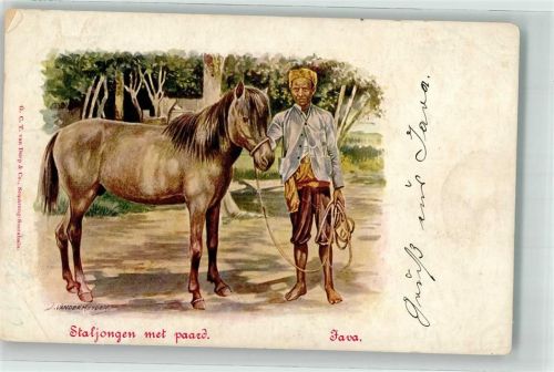 Jakarta sign. Heyden,A. Tracht Pferd Java Künstlerkarte