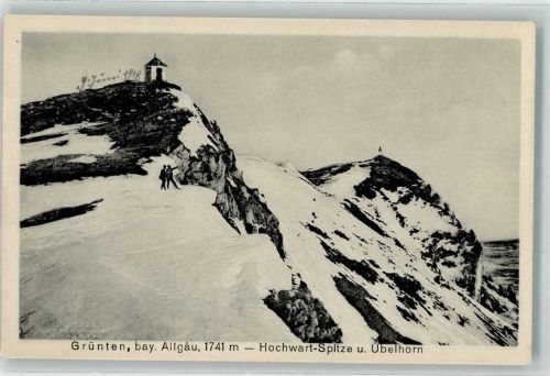 Burgberg Hochwart Spitze Übelhorn 1741 m Schnee Posthilfstelle Grüntenhaus Taxe Burgberg
