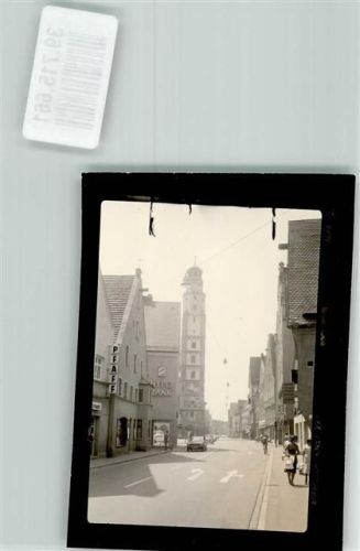 Lauingen Straße Turm Pfaff Hypo Bank Auto Ort handschriftlich Foto Original aus Archiv eines Ansichtskartenverlags