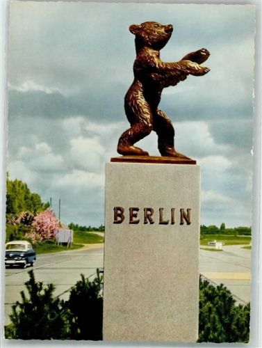 10115 W1000 Zehlendorf Foto AK Denkmal Berliner Bär Autobahn
