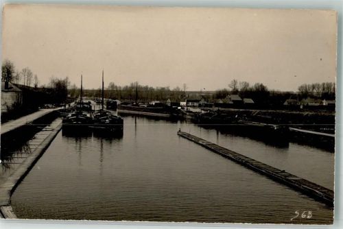 Crevecoeur-le-Petit Ort handschriftlich Hafen Lastkähne Kanal