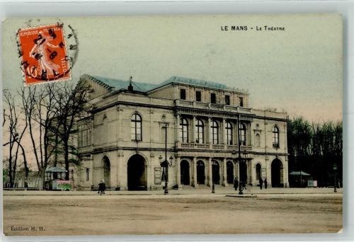 Le Mans 1910 Theater Briefmarke Bildseite