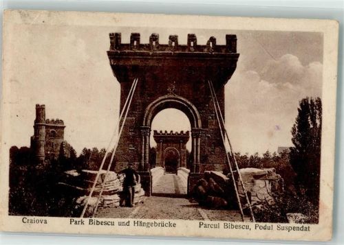 Craiova 1918 Hängebrücke Park Bibescu Feldpost WK I Resl.Inf. III.Bataillon Stab