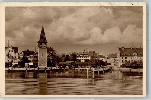 Lindau 1934 Reichswinterhilfe-Lotterie Bild 139 Der alte Leuchtturm Das schöne Deutschland Fotograf Rupp