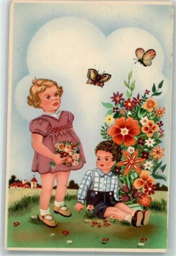 Kinder pflücken Blumen