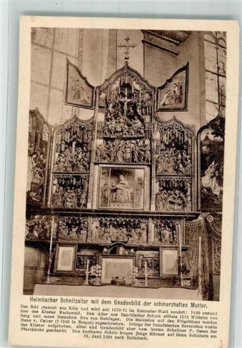 Heimbach Kirche Schnitzaltar mit Gandenbild Chronik