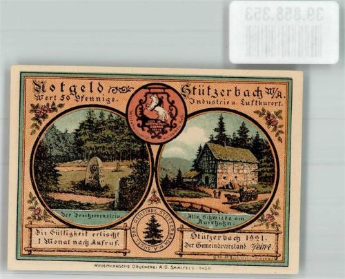 Stützerbach 1921 50 Pfennig Brausejahre