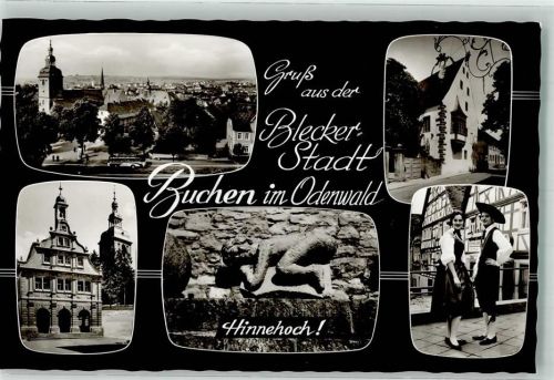 Buchen Altes Rathaus Stadtkirche St. Oswald Skulptur Hinnehoch Tracht Museum
