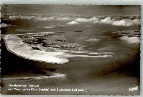 Nebel Fliegeraufnahme Föhr Sylt Foto Original aus Archiv eines Ansichtskartenverlags