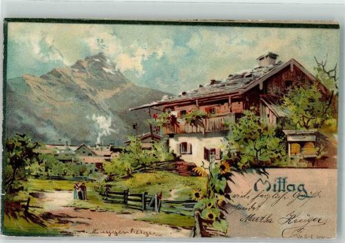 1903 Serienkarte Mittag Dorfidyll