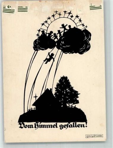 Scherenschnitt Vom Himmel gefallen Baustein für deutsches Kinderland