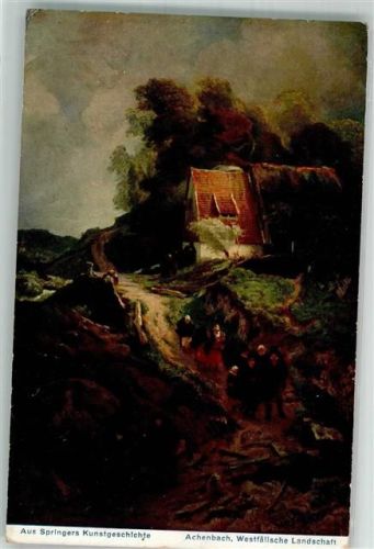 sign. Achenbach Andreas Westfälische Landschaft Springers Kunstgeschichte