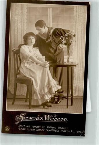 1918 Seemann bemüht sich um eine junge Frau NPG 202/1 WK I