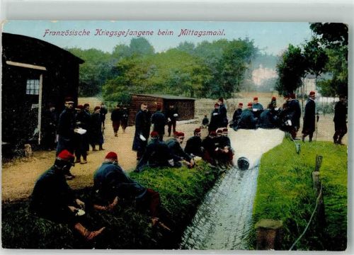 Laon 1918 Französische Gefangene beim Mittagsmahl Verlag Karl Rud. Bremer & Co. Nr. 209 WK I
