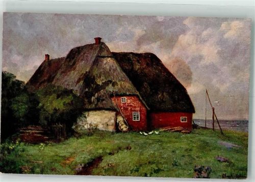 1916 sign. Lübben Moritz Friesische Bauernhäuser Wohlgemuth u. Lissner Kunstverlag Nr. 817