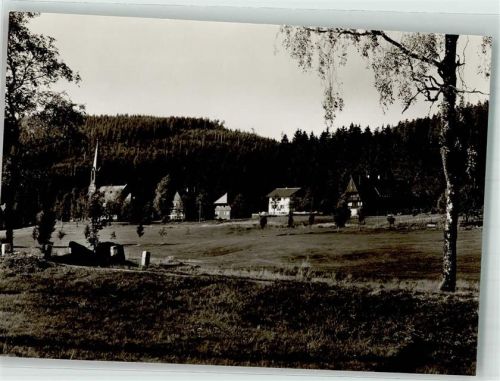 76596 W7564 Herrenwies , Baden Foto AK Cafe Waldesruh Kirche