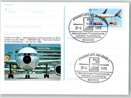 Frankfurt Flugzeug Lufthansa Sonderstempel
