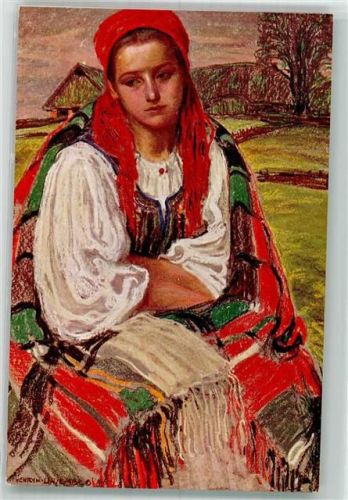sign. Uziemblo H. : Hanka , Galerja Polska Krakow Nr. 55 Tracht Polen Künstlerkarte