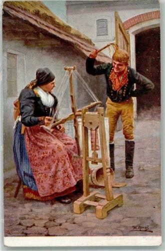 1918 Frau Tracht sign. Klimes FE Feldpost VKKV Nr.293-5