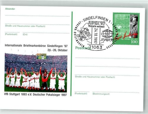 Sindelfingen VFB Stuttgart 1893 Internationale Briefmarkenbörse 97 Sonderstempel