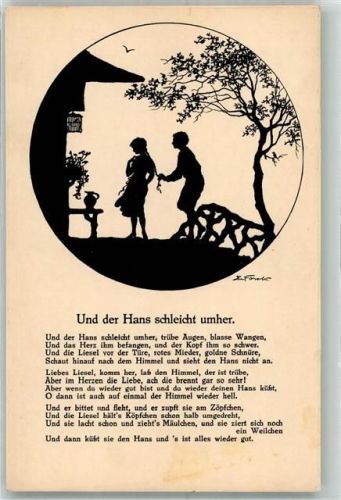 1930 Gedicht : Und der Hans schleicht herum Poesie Liebe