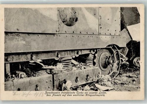 1918 Zerschossenen französ. Tanks