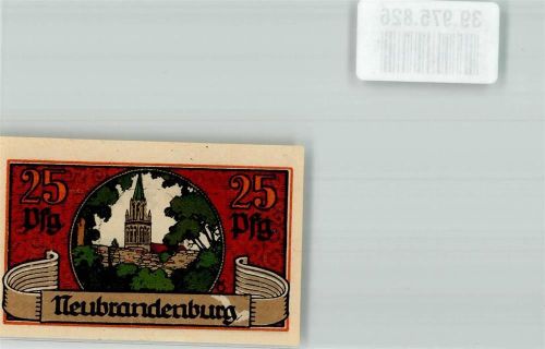 Neubrandenburg 1922 Einlösung Stadtkasse 25 Pfennig Marienkirche